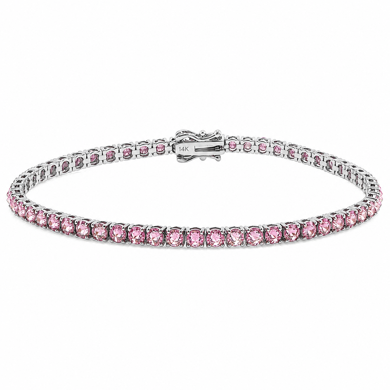 Upside Down Pink Diamond Tennis Bracelet 71613
