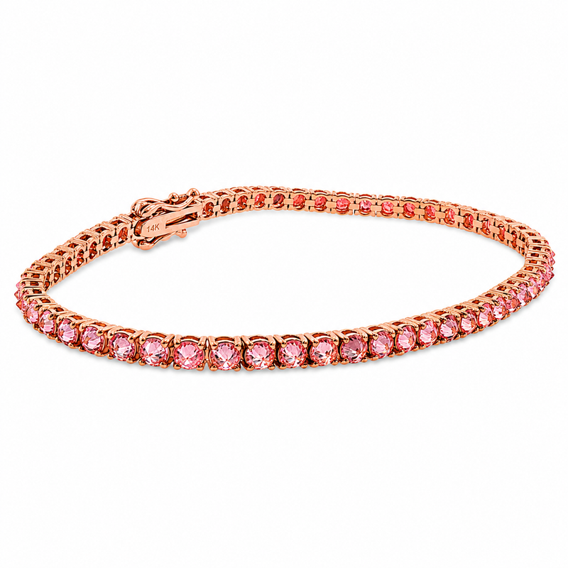 Upside Down Pink Diamond Tennis Bracelet 71613