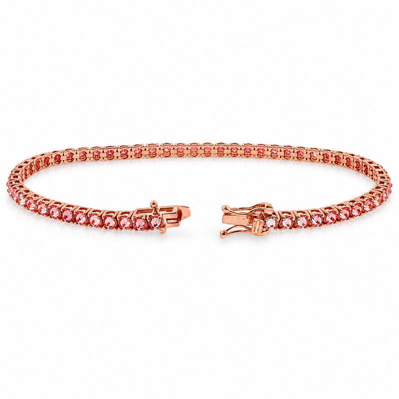 Upside Down Pink Diamond Tennis Bracelet 71613