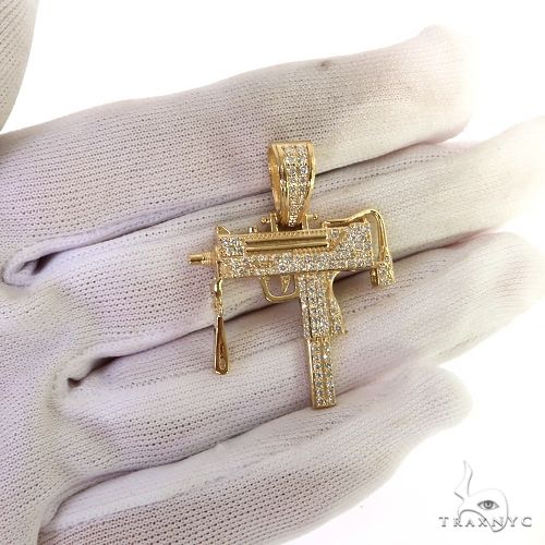 Uzi submachine Gun Diamond Pendant 68881 - Image 7