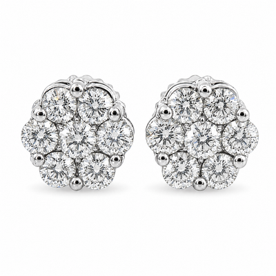 VS2 Round Cut Stud Earrings 19030