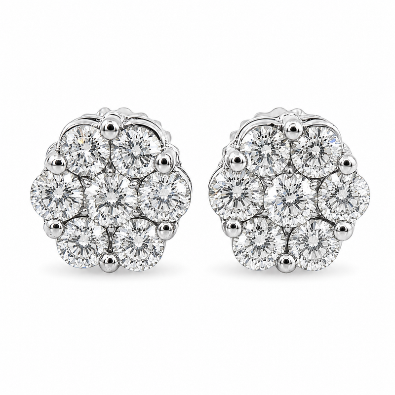 VS2 Round Cut Stud Earrings 19030