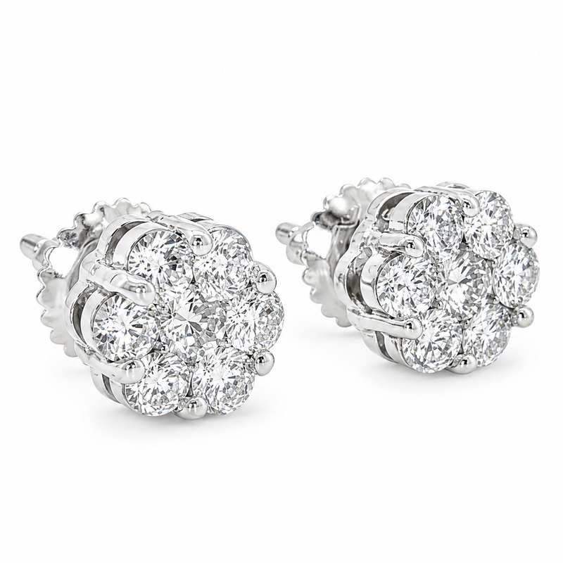 VS2 Round Cut Stud Earrings 19030