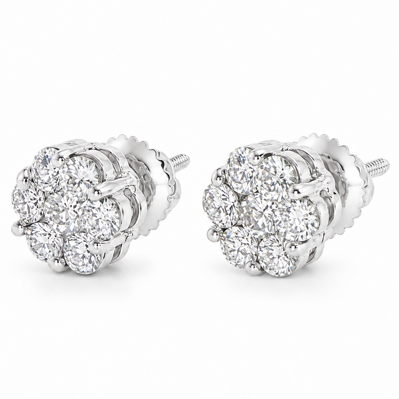 VS2 Round Cut Stud Earrings 19030