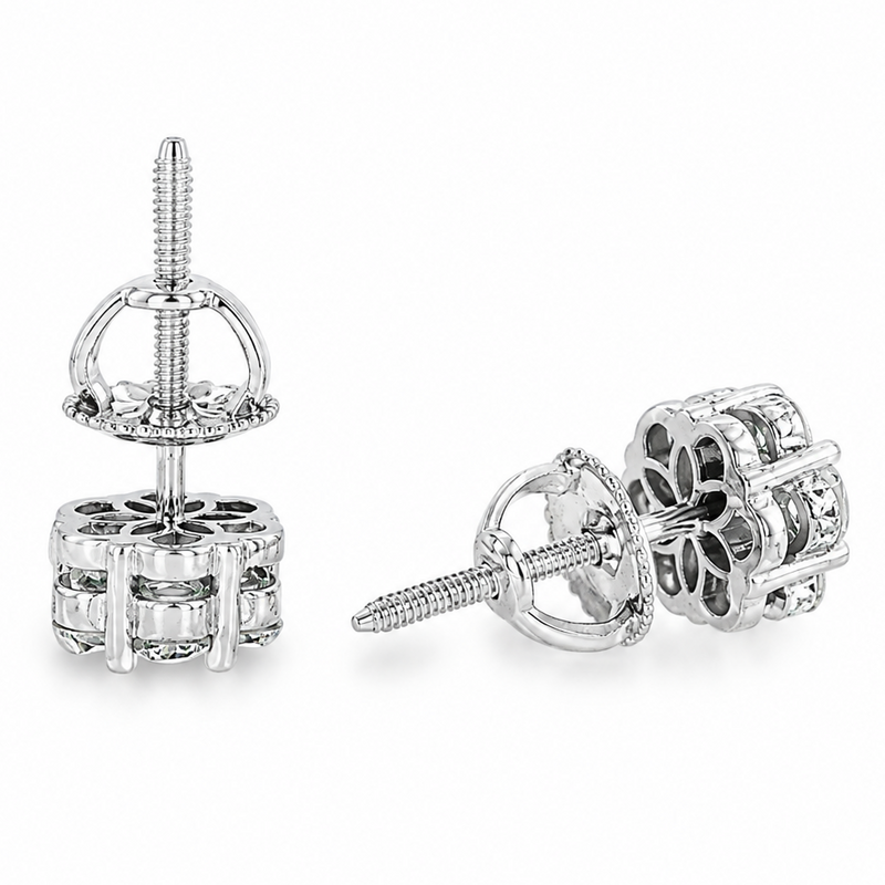 VS2 Round Cut Stud Earrings 19030