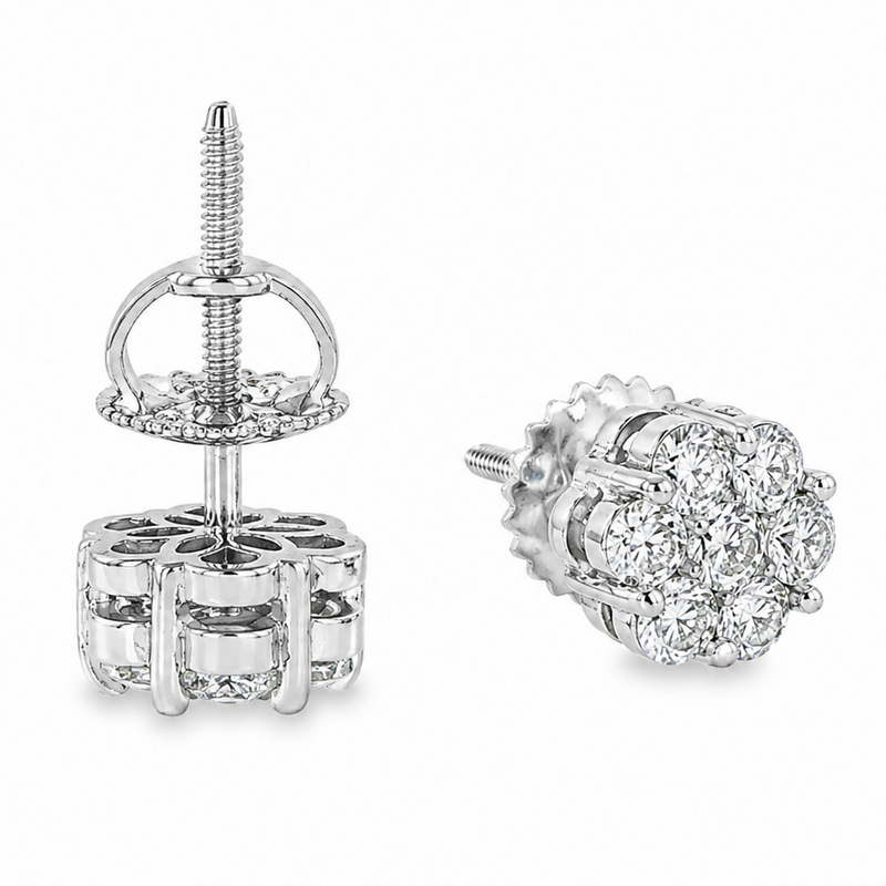 VS2 Round Cut Stud Earrings 19030