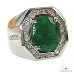 Verdant Valor Men's Emerald Ring .925 Silver 69621 - Image 1