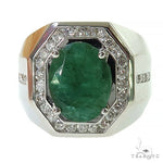 Verdant Valor Men's Emerald Ring .925 Silver 69621 - Image 2