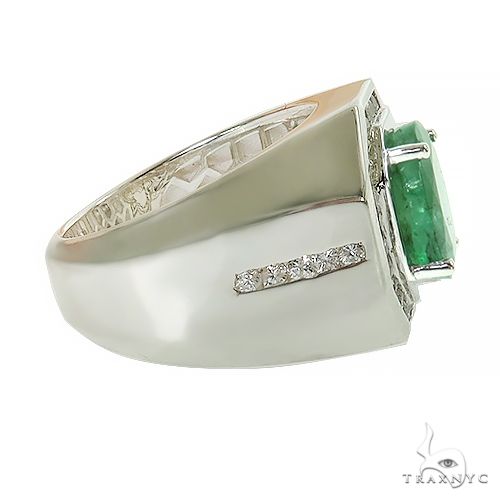 Verdant Valor Men's Emerald Ring .925 Silver 69621 - Image 3