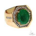 Verdant Valor Men's Emerald Ring 69588 - Image 2