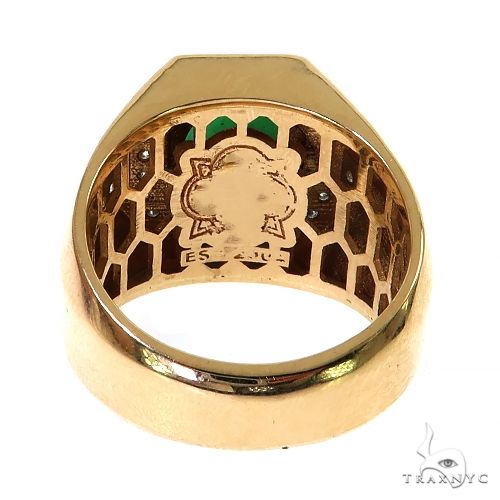 Verdant Valor Men's Emerald Ring 69588 - Image 4