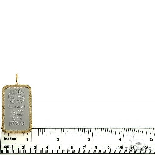 Greek Motif Dog Tag Pendant with 1 Ounce Platinum 999,5 Switzerland Bar, view 5