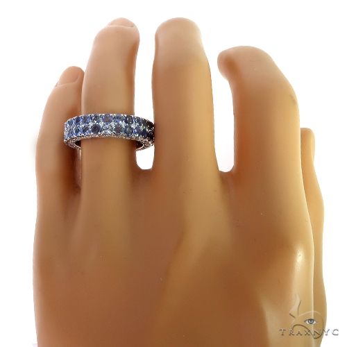 Water Sapphire Diamond Eternity Ring 66933 - Image 3