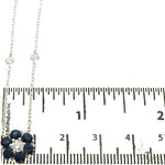 Water Sapphire Diamond Flower Necklace 67226 - Image 6
