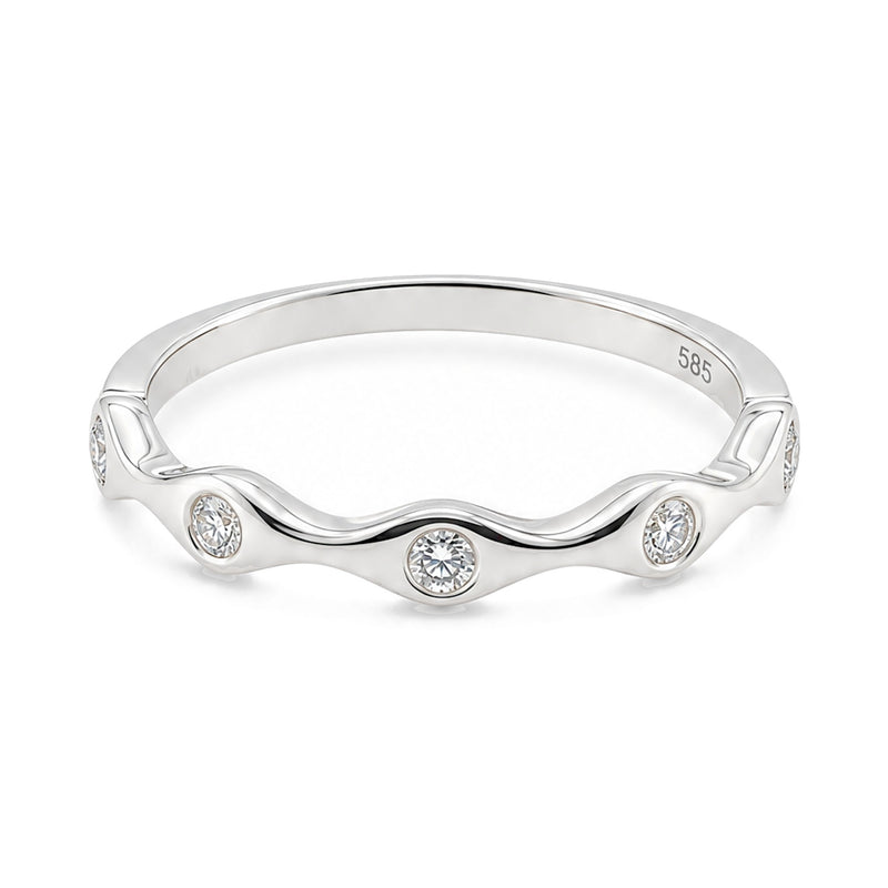 Wavy Bezel Diamond Ring