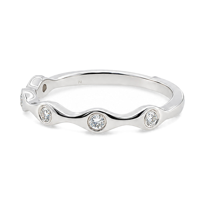 Wavy Bezel Diamond Ring, view 3