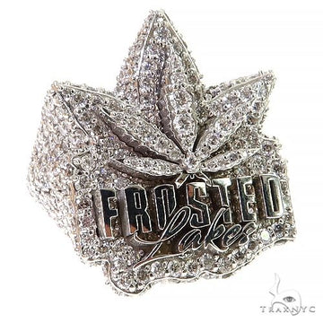 10K Gold Weed Leaf 4.97 Ctw Lab-Grown Diamond Ring