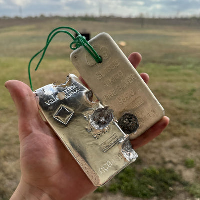 Diamond Bullet-Shot Silver Kilo Bars (2) 70981