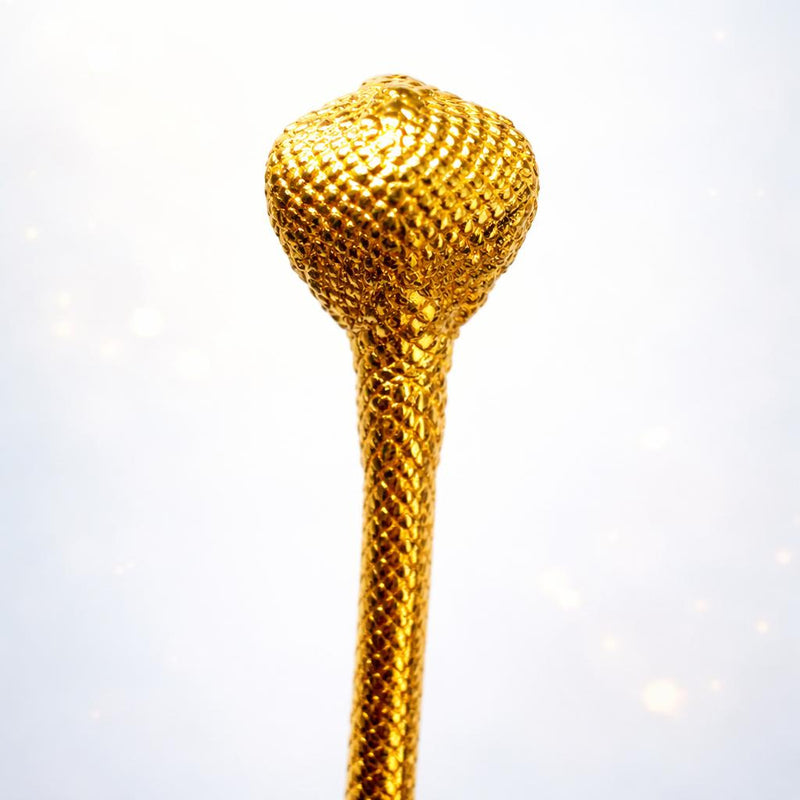 24K gold cobra pendant with detailed scales and raised hood design
