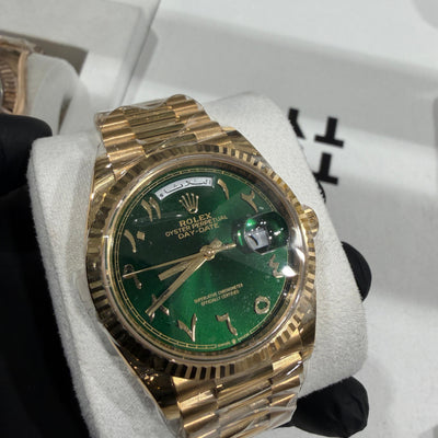 Rolex Day-Date 40mm | 18K Yellow Gold | Green Arabic Dial | 228238 | 71347