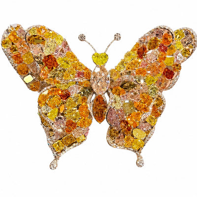 Natural Fancy Diamond Moving Butterfly Brooch 71428