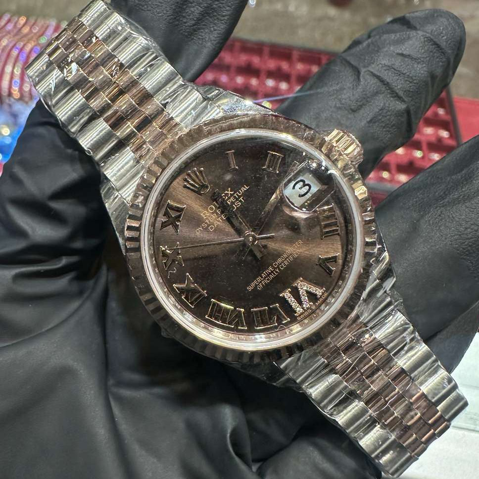 Rolex Datejust 31mm Two Tone Everose Gold Chocolate Roman Dial