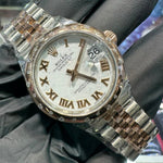 2018 Rolex DateJust 31mm | Two Tone Everose Gold | White Roman Dial | Diamond Bezel | 278341
