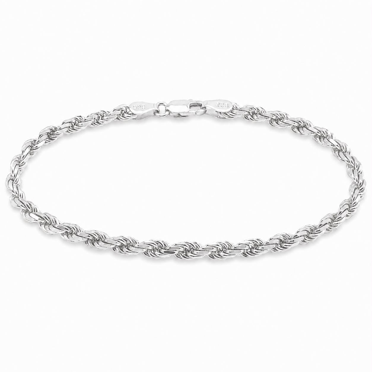 Buy .925 Silver Rope Bracelet 3mm 71462 – TraxNYC