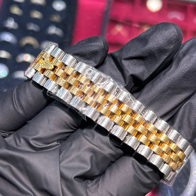 Rolex DateJust 36mm | Two Tone Yellow Gold | Black Diamond Dial | 116233