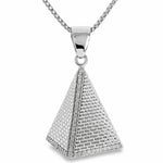 .925 Silver Pyramid of Giza Diamond Pendant Set With Franco Cuban Chain 71444