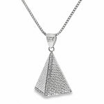 .925 Silver Pyramid of Giza Diamond Pendant Set With Franco Cuban Chain 71444
