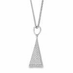 .925 Silver Pyramid of Giza Diamond Pendant Set With Franco Cuban Chain 71444