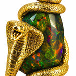 One of One 24K Gold Opal Snake Pendant 71504