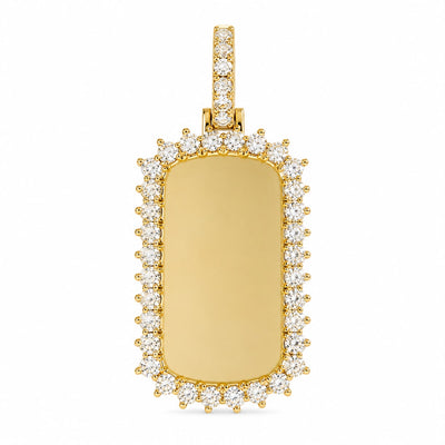 14k Yellow Gold Customizable Dog Tag Pendant 64643