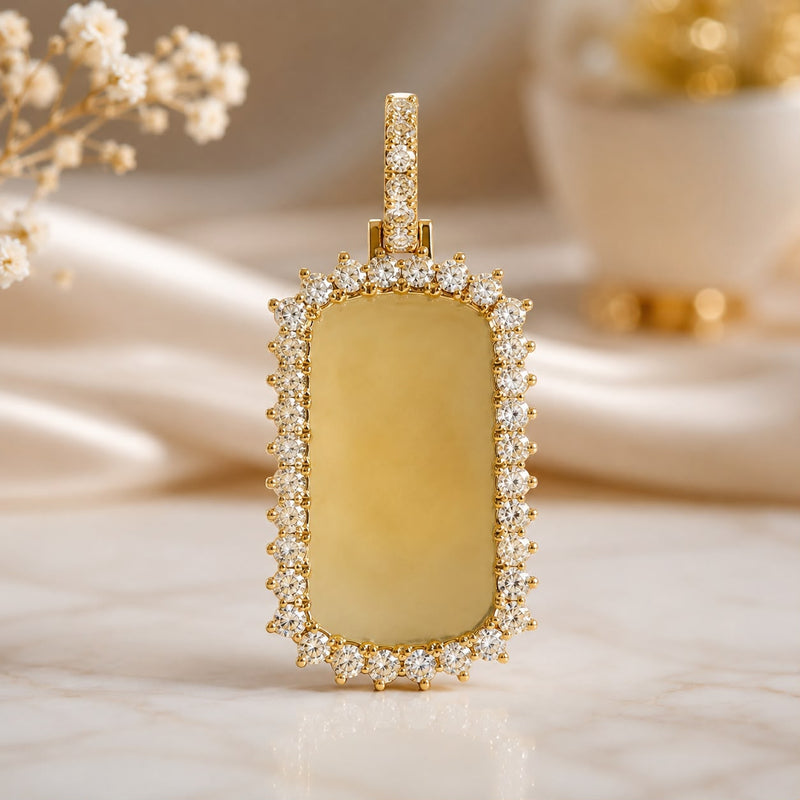 14k Yellow Gold Customizable Dog Tag Pendant 64643
