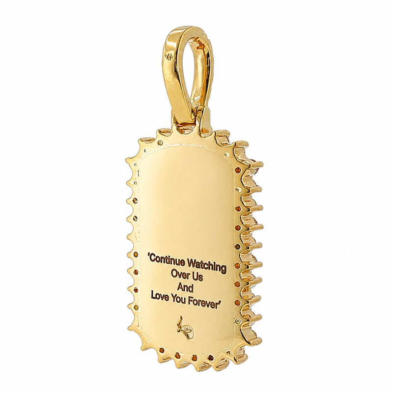 14k Yellow Gold Customizable Dog Tag Pendant 64643