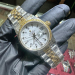 Rolex DateJust 31mm | Two Tone Yellow Gold | White Roman Dial 71562