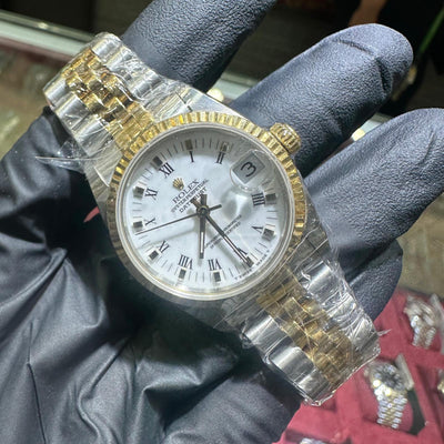 Rolex DateJust 31mm | Two Tone Yellow Gold | White Roman Dial 71562