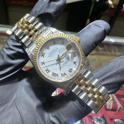 Rolex DateJust 31mm | Two Tone Yellow Gold | White Roman Dial