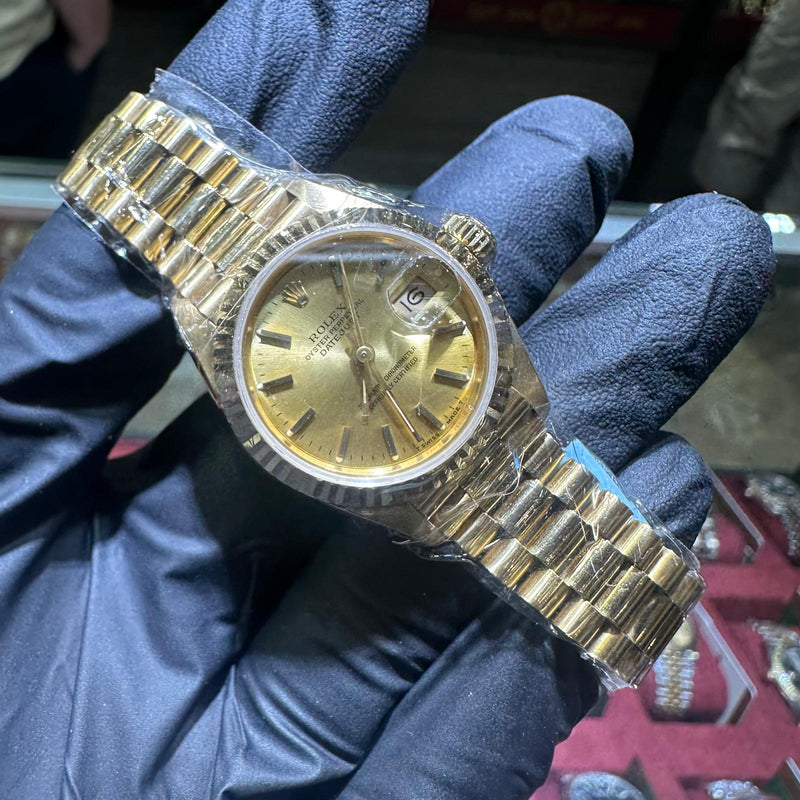 Rolex DateJust 26mm | 18K Yellow Gold | Champagne Dial | REF: 69178