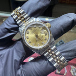 Rolex DateJust | Two Tone Yellow Gold | 26mm | Champagne Diamond Dial | REF: 69173