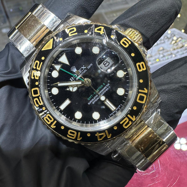 Rolex GMT-Master II Two Tone YG Black Dial 116713LN 2018 | TraxNYC