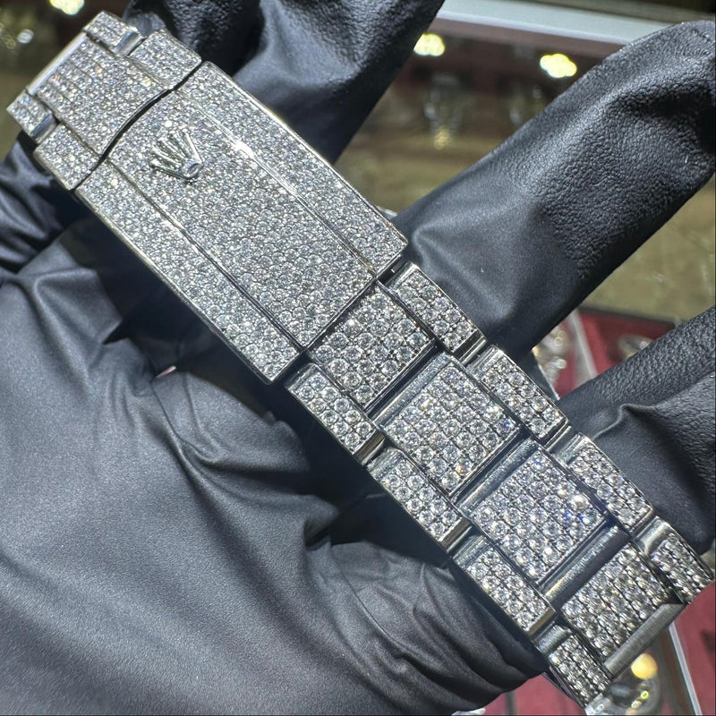 Rolex Datejust 41mm | Stainless Steel | Fully Iced Diamond Pave Roman Dial