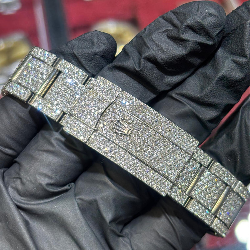 Rolex Datejust 41mm | Stainless Steel | Fully Iced Baguette Diamond Dial 71641