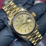 Rolex Lady Datejust 26mm | 18K Yellow Gold | Champagne Stick Dial