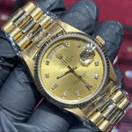 Rolex Day-Date 36mm | 18K Yellow Gold | Champagne Diamond Dial | REF: 18038