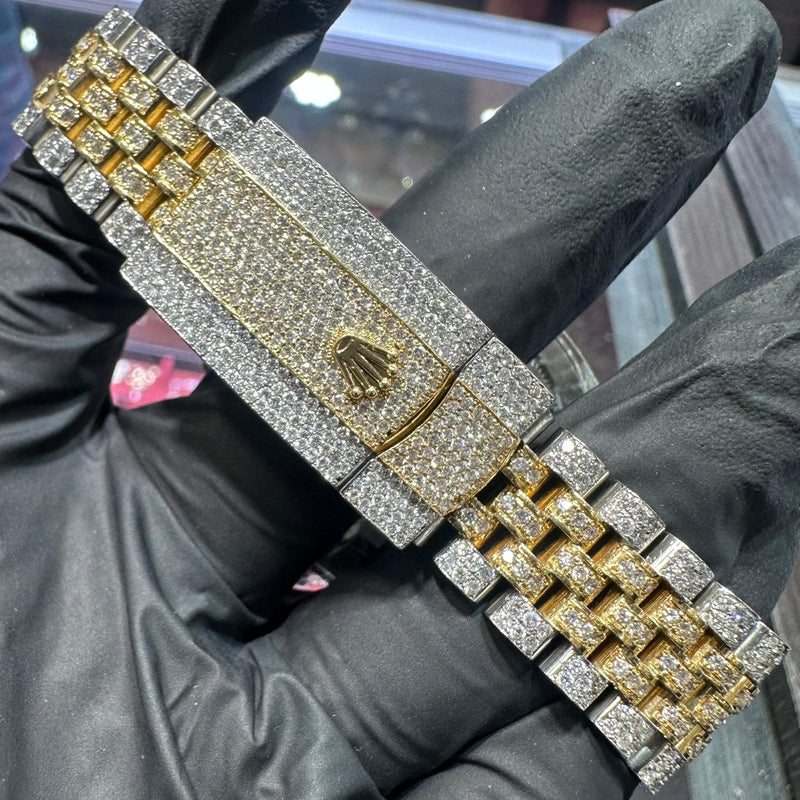 Rolex Datejust 41mm | Two-Tone Stainless Steel and 18K Yellow Gold | Fully Iced Diamond Roman Dial | REF: 126303