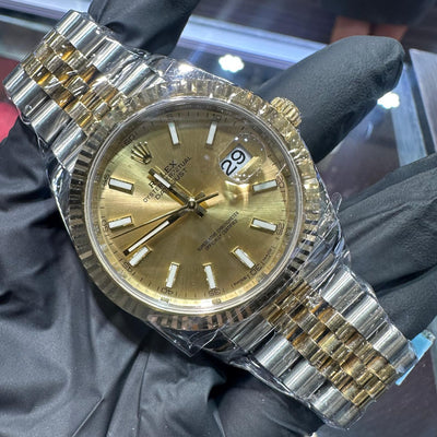 2017 Rolex Datejust 41mm | Two-Tone Stainless Steel and 18K Yellow Gold | Champagne Stick Dial | REF: 126333