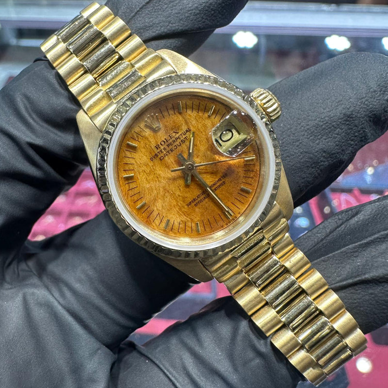 Rolex Lady Datejust 26mm | 18K Yellow Gold | Birch Wood Dial | REF: 6917