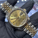 Rolex Datejust 36mm | Champagne Stick Dial | Two Tone Yellow Gold Jubilee